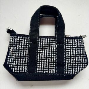Lil Black Canvas Bedazzled Tote
